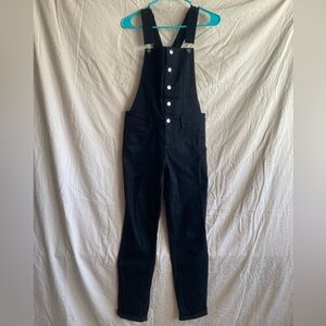 Black ripped jean overalls size M